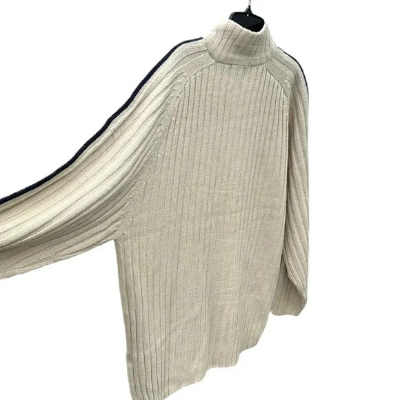 Y2K,Vintage NWOT sweater M. &  L .chunky cable knit,fisherman,front zip,neutral - Picture 4 of 12